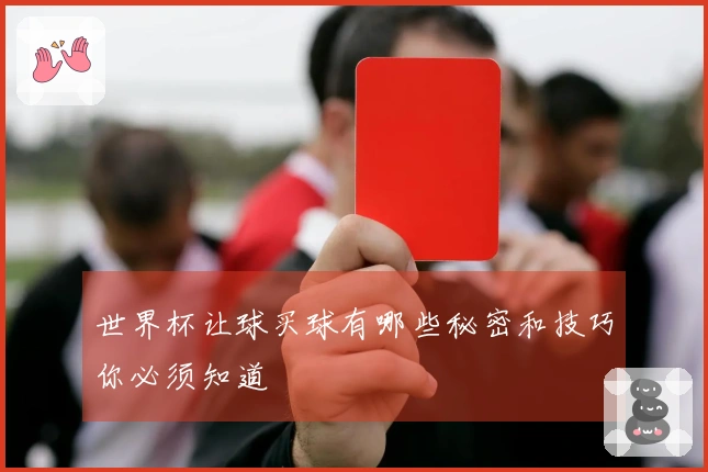 世界杯让球买球有哪些秘密和技巧你必须知道